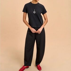 La Ligne Barrel Colby Pant in black size small.